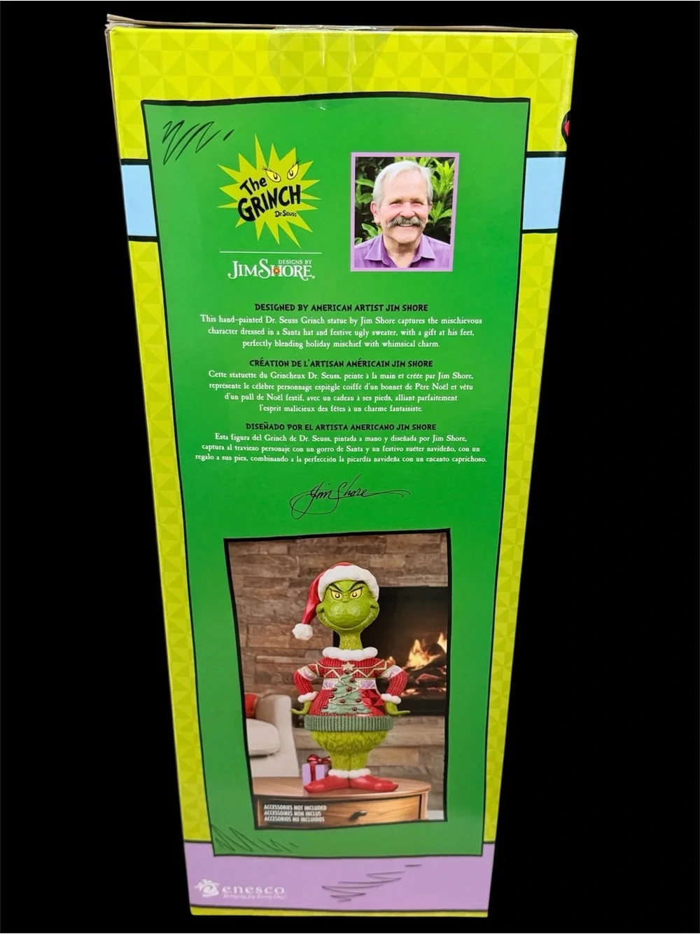 Jim Shore Grinch Holiday Figure - Green, Red, White